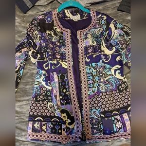 Joan rivers purple patchwork sweater